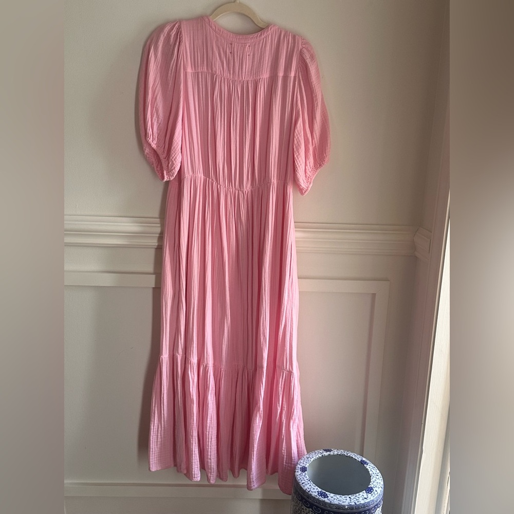 XiRENA Pink Puff Sleeve Midi Lennox Dress size Small - Picture 7 of 12